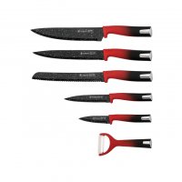 Ножи MercuryHaus Kitchen King KK-SL5 RED 6пр - фото