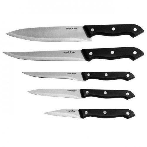 Набор ножей Webber BE-2266 5 пр. в блистере (черн.ручка)