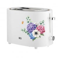 Тостер BQ T1003 белый/цветы - фото